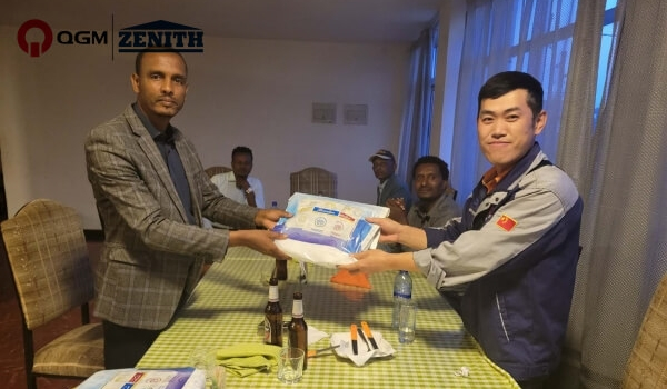 Ny QGM QT6 Block Making Machine produktionslinje färdigställd i Nekemte för återuppbyggnad efter kriget.