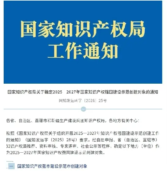 Quangong Machinery Co., Ltd. valdes ut som kandidat för National Intellectual Property Demonstration Enterprise.